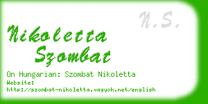 nikoletta szombat business card